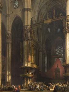 Interior of the Milan Cathedral, 1840. Creator: Bisi, Luigi (1814-1886)