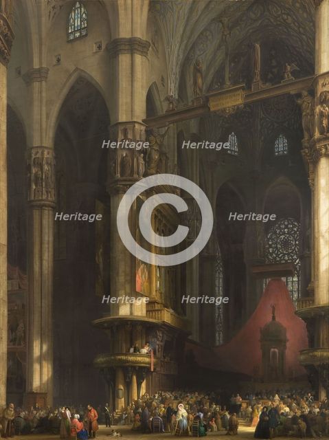 Interior of the Milan Cathedral, 1840. Creator: Bisi, Luigi (1814-1886).