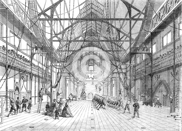 Interior of the new Gymnasium in Myrtle-Street, Liverpool, 1865. Creator: Unknown.