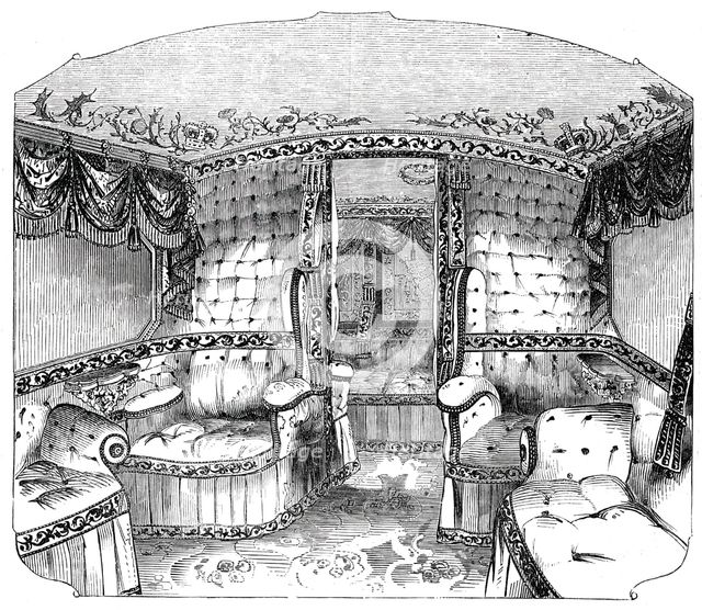 Interior of the new Royal Southampton State Carriage, 1844. Creator: Unknown.