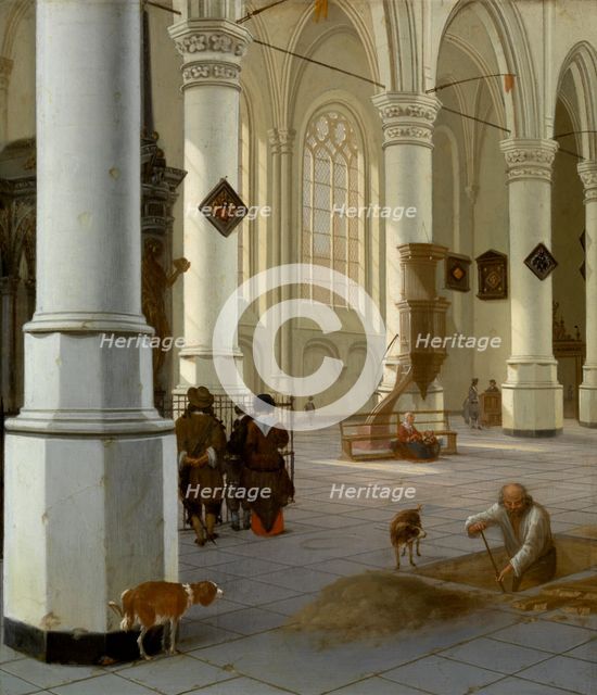 Interior of the "Nieuwe Kerk", new Church, in Delft, c1640-1670. Creator: Hendrik Cornelisz. van Vliet.