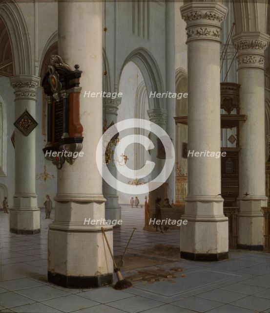 Interior of the "Nieuwe Kerk", new Church, in Delft, c1640-1670. Creator: Hendrik Cornelisz. van Vliet.