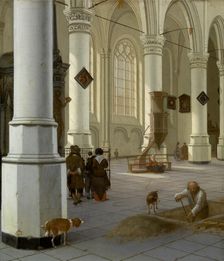 Interior of the "Nieuwe Kerk", new Church, in Delft, c1640-1670. Creator: Hendrik Cornelisz. van Vliet