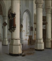 Interior of the "Nieuwe Kerk", new Church, in Delft, c1640-1670. Creator: Hendrik Cornelisz. van Vliet
