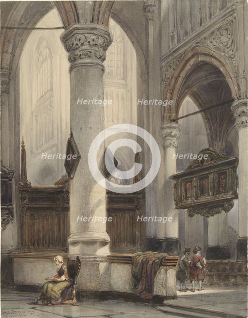 Interior of the Nieuwe Kerk in Delft, 1839. Creator: Johannes Bosboom.