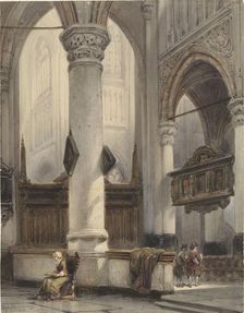 Interior of the Nieuwe Kerk in Delft, 1839. Creator: Johannes Bosboom