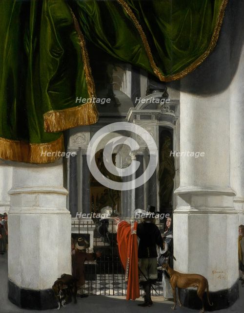 Interior of the Nieuwe Kerk in Delft with the Tomb of William the Silent, 1653. Creator: Emanuel de Witte.
