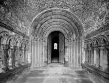 Interior of the north porch of Southwell Minster, Nottinghamshire, c1860-c1922. Artist: Henry Taunt