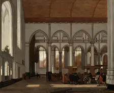 Interior of the Oude Kerk, Amsterdam, c1659. Creator: Emanuel de Witte