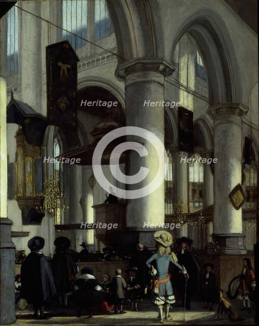 Interior of the Oude Kerk, Delft, c. 1680. Creator: Emanuel de Witte.