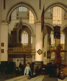 Interior of the Oude Kerk in Amsterdam, 1686. Creator: Emanuel de Witte