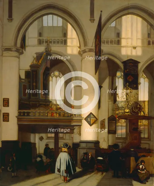 Interior of the Oude Kerk in Amsterdam, 1686. Creator: Emanuel de Witte.