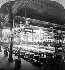 Interior of the ocean steamer Alaska Artist: Underwood & Underwood