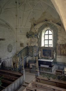 Interior of the old church of Trönö, province of Hälsingland, Sweden. Creator: Göran Algård