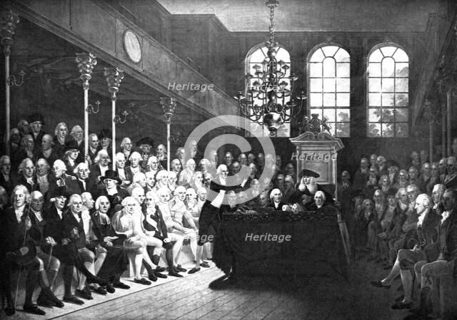 Interior of the old House of Commons, St Stephens Chapel, 1793 (c1905). Artist: Unknown