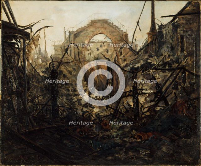 Interior of the Opera-Comique, after the fire of May 15, 1887. Creator: Jean-Louis Talagrand.