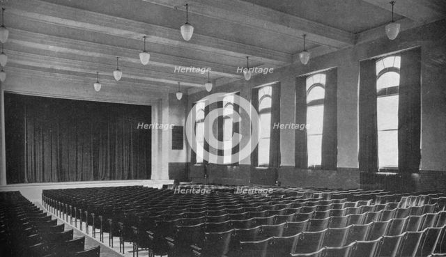 Interior of the auditorium, David Worth Dennis Junior High School, Richmond, Indiana, 1922. Artist: Unknown.