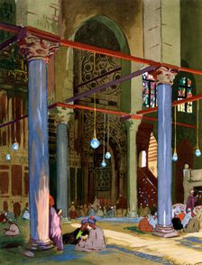 Interior of the al-Mu'ayyad Mosque, Cairo, Egypt, 1928. Artist: Louis Cabanes