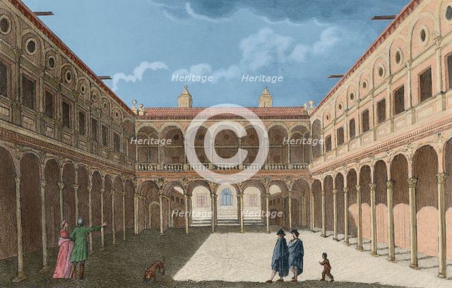 Interior of the Alcázar fortress, Toledo, Spain, 1853.  Creator: Antonio Roca Sallent.