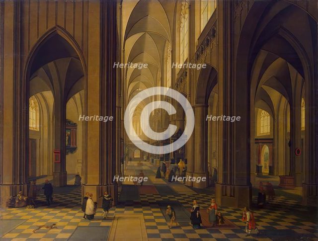 Interior of the Antwerp Cathedral, 1660. Creators: Pieter Neefs, Frans Francken III.