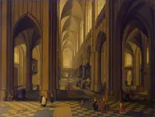 Interior of the Antwerp Cathedral, 1660. Creators: Pieter Neefs, Frans Francken III