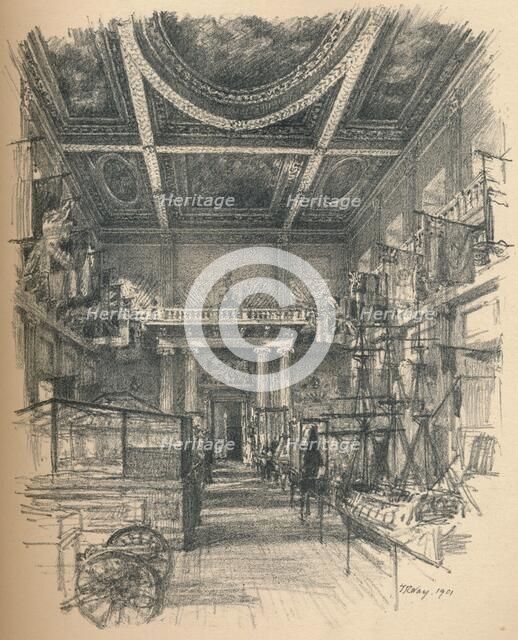 'Interior of the Banqueting Hall, Whitehall Palace', 1902. Artist: Thomas Robert Way.