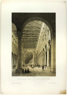 Interior of the Basilica of Munich, plate 70 from Allemande, 1844. Creator: Adrien Dauzats