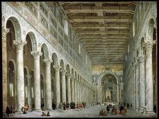 Interior of the Basilica of St Paul Outside the Walls in Rome c1750. Artist: Giovanni Paolo Panini