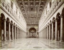 Interior of the Basilica of St Paul Outside the Walls, Rome, Italy, late 19th or early 20th century