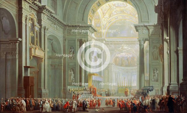 'Interior of the Basilica of Saint Peter in Rome', 18th century.  Artist: Giovanni Paolo Panini
