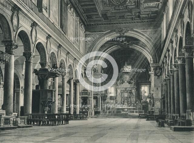 Interior of the Basilica of Santa Maria in Ara Coeli on the Capitoline Hill, Rome, Italy, 1927. Artist: Eugen Poppel.