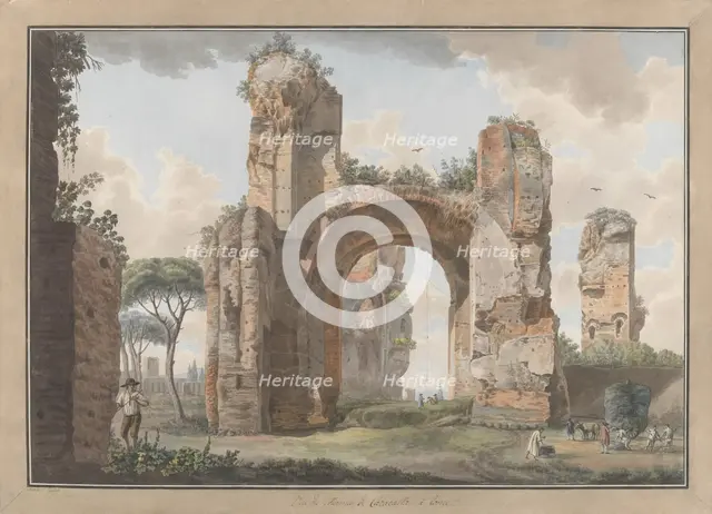 Interior of the Baths at Caracalla, ca. 1780. Creators: Giovanni Volpato, Louis Ducros.