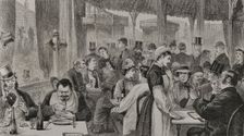 Interior of the "Bouillon Duval", in the Trocadero Park, Paris Exposition, 1878. Creator: Unknown