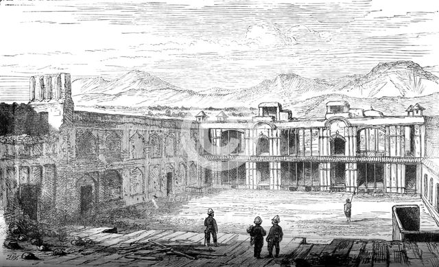 'Interior of the British Residency, Cabul, Looking South', 1879, (c1880). Artist: Unknown.
