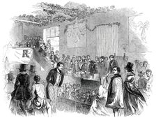 Interior of the Cymreigyddion Hall, Abergavenny, 1845. Creator: Unknown