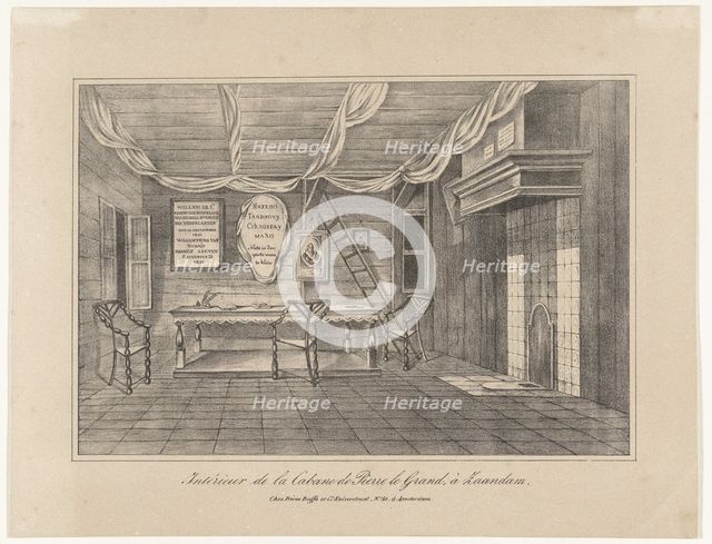 Interior of the Czar Peter House in Zaandam, 1697, Mid of the 19th century. Artist: Anonymous  