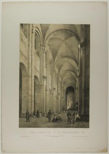 Interior of the Cathedral of Speier, plate eleven from Allemande, 1844. Creator: Charles-Claude Bachelier