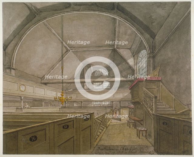 Interior of the chapel in the Church of St Bartholomew-the-Great, Smithfield, City of London, 1818. Artist: Robert Blemmell Schnebbelie