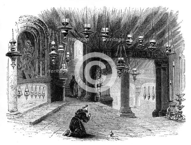 Interior of the Chapel of the Nativity, Bethlehem, c1888. Artist: Unknown