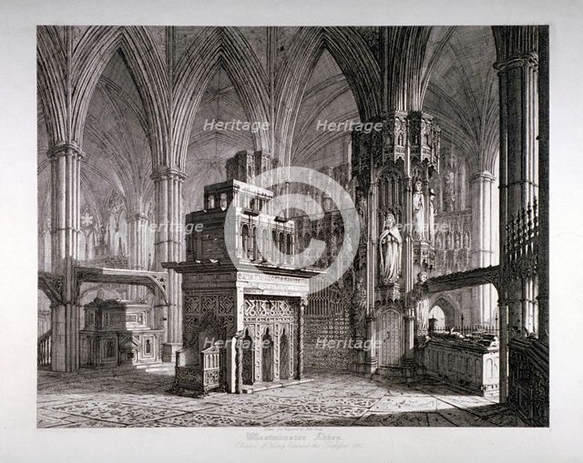 Interior of the Chapel of King Edward the Confessor, Westminster Abbey, London, c1817. Artist: John Coney