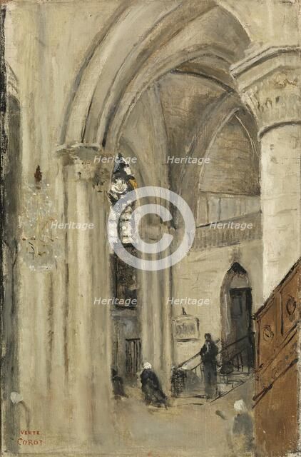 Interior of the Church at Mantes, 1865. Creator: Jean-Baptiste-Camille Corot.