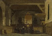 Interior of the Church in Maasland, c.1870-c.1875. Creator: Johannes Bosboom