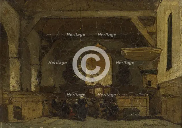 Interior of the Church in Maasland, c.1870-c.1875. Creator: Johannes Bosboom.