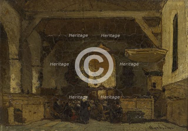 Interior of the Church in Maasland, c.1870-c.1875. Creator: Johannes Bosboom.