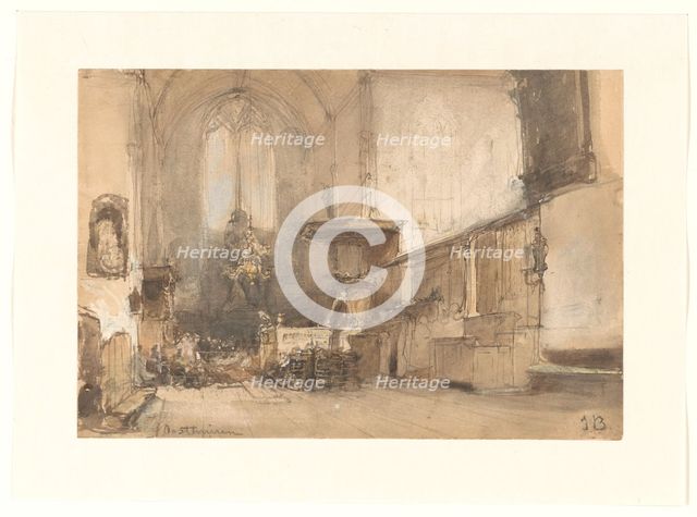 Interior of the church in Oosthuizen, 1827-1891. Creator: Johannes Bosboom.