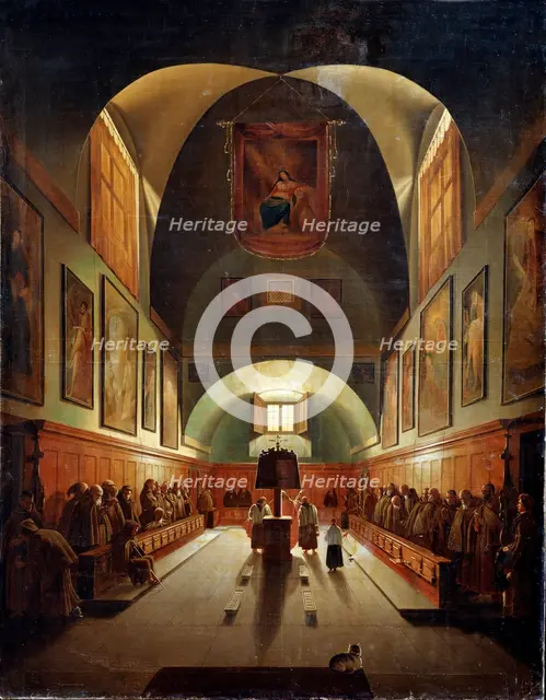 'Interior of the Church of Capuchines in Rome', late 18th or 19th century. Artist: Francois-Marius Granet