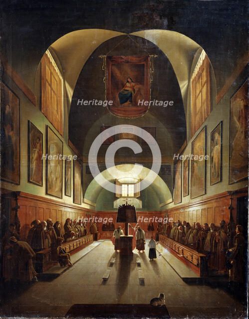 'Interior of the Church of Capuchines in Rome', late 18th or 19th century. Artist: Francois-Marius Granet