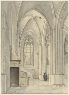 Interior of the Church of Rhenen, 1823. Creator: Gerrit Lamberts