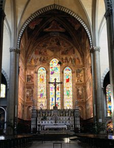 Interior of the church of Santa Maria Novella, Florence, Italy. Creator: Peter Thompson