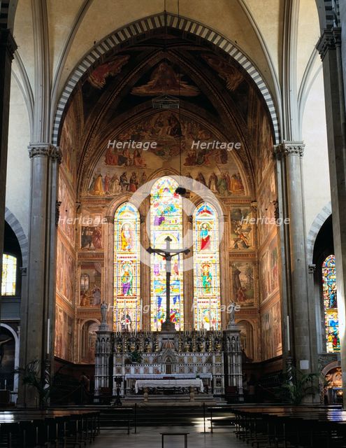 Interior of the church of Santa Maria Novella, Florence, Italy. Creator: Peter Thompson.
